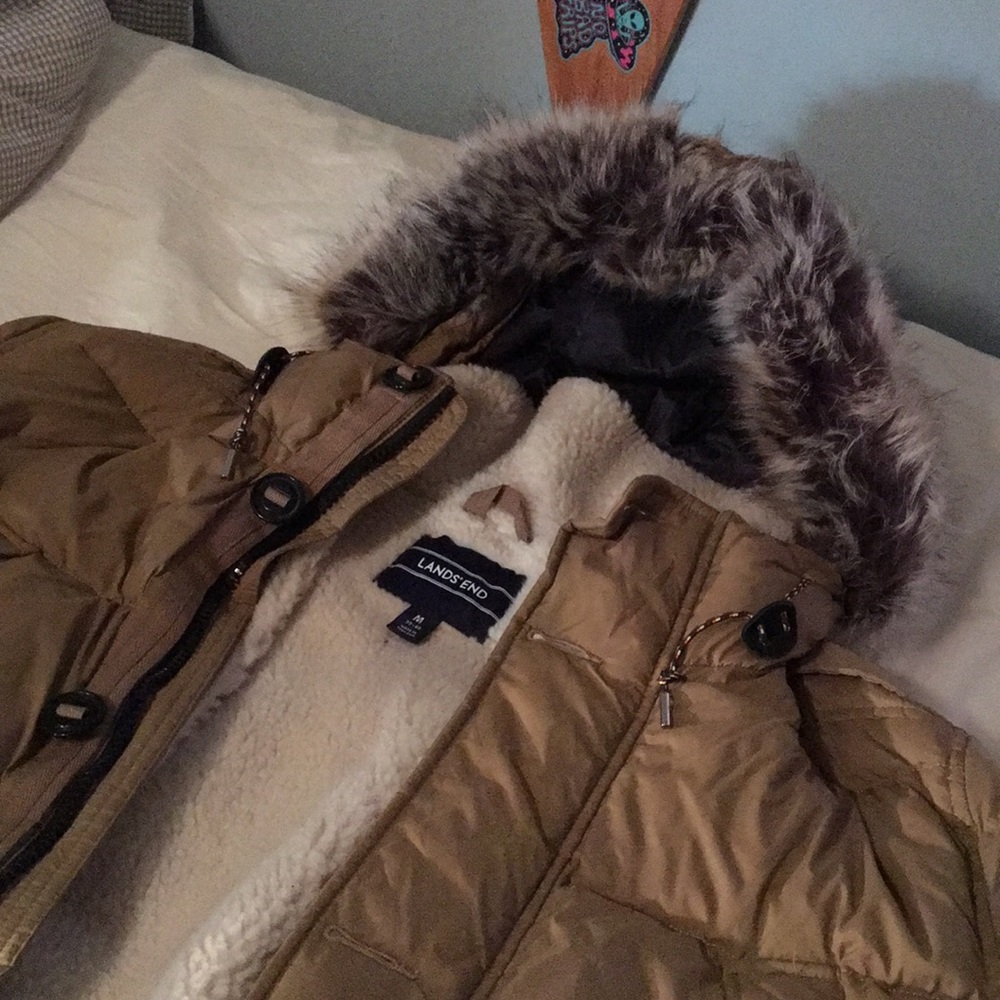 Lands End Insulated Fleece Down Parka